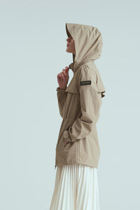 BIRDIE Womens Golf Rain Jacket - Beige